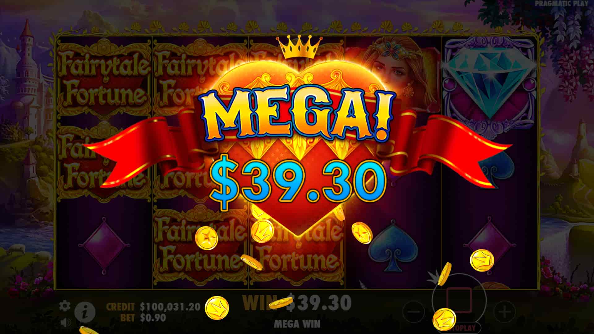 Mega Win Screen - Fairytale Fortune slot game