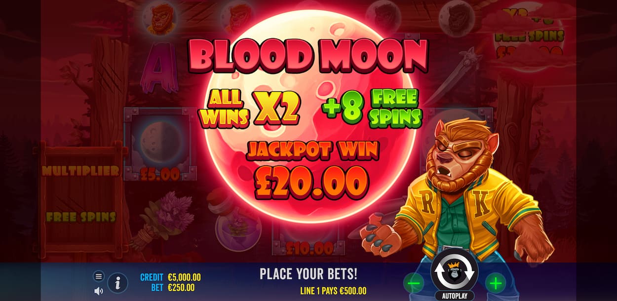 Free Spins + Jackpot Win Screen - Fangtastic Freespins slot game