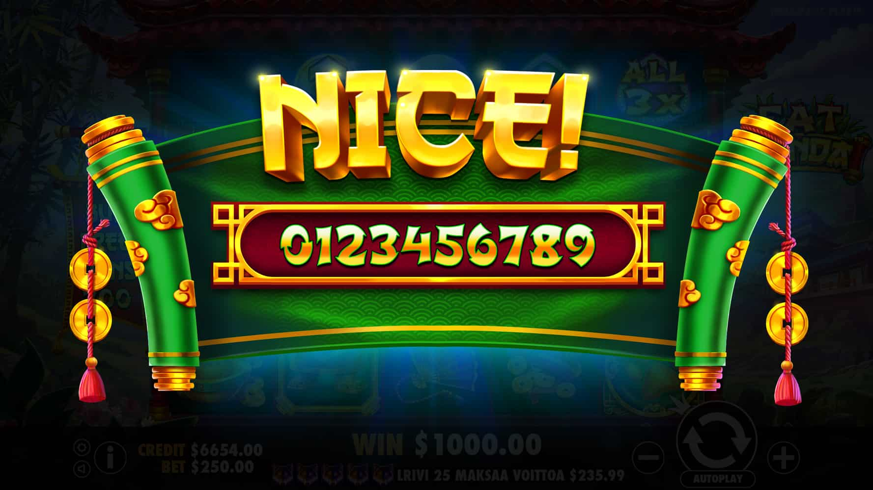 Nice Win Screen - Fat Panda slot game