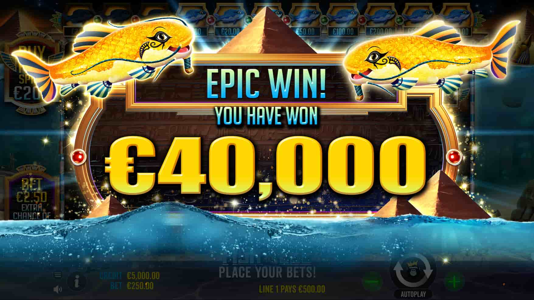 Big Win Screen - Fish Eye slot game