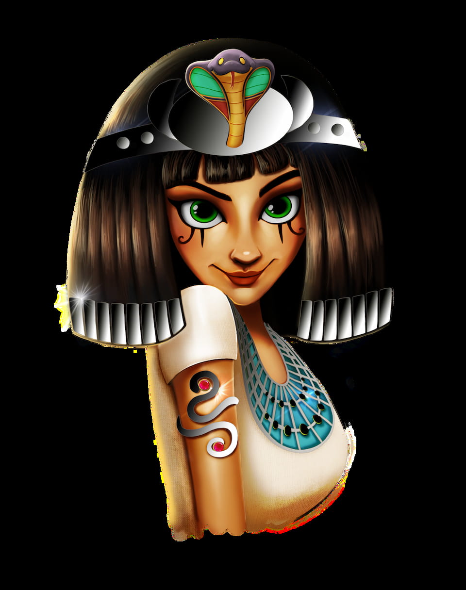 Cleopatra, one of the characters in the Fish Eye slot game