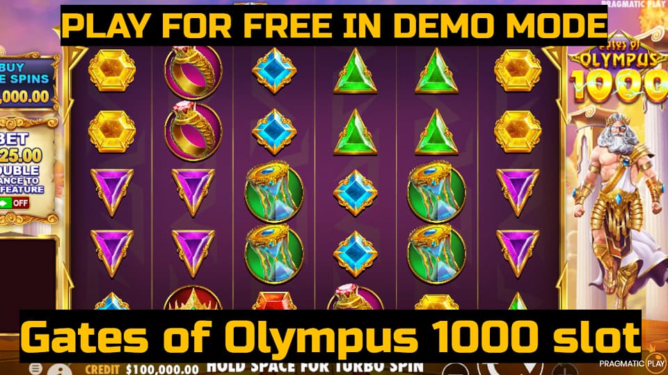 Gates of Olympus 1000 slot game by Pragmatic Play. Play for free in demo mode.