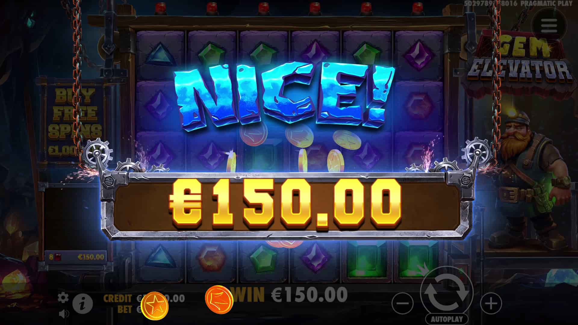 Nice Win Screen - Gem Elevator slot game