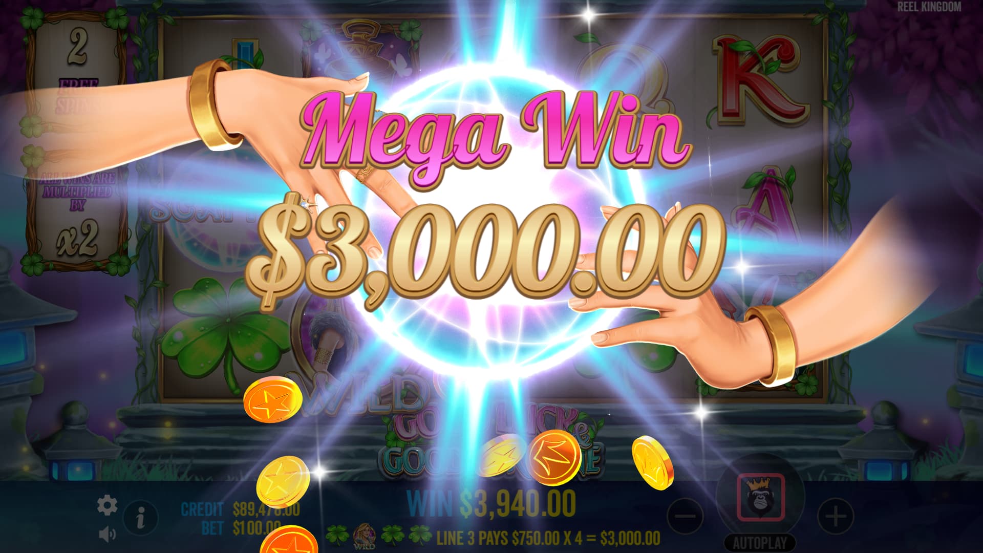 Mega Win Screen - Good Luck & Good Fortune slot game