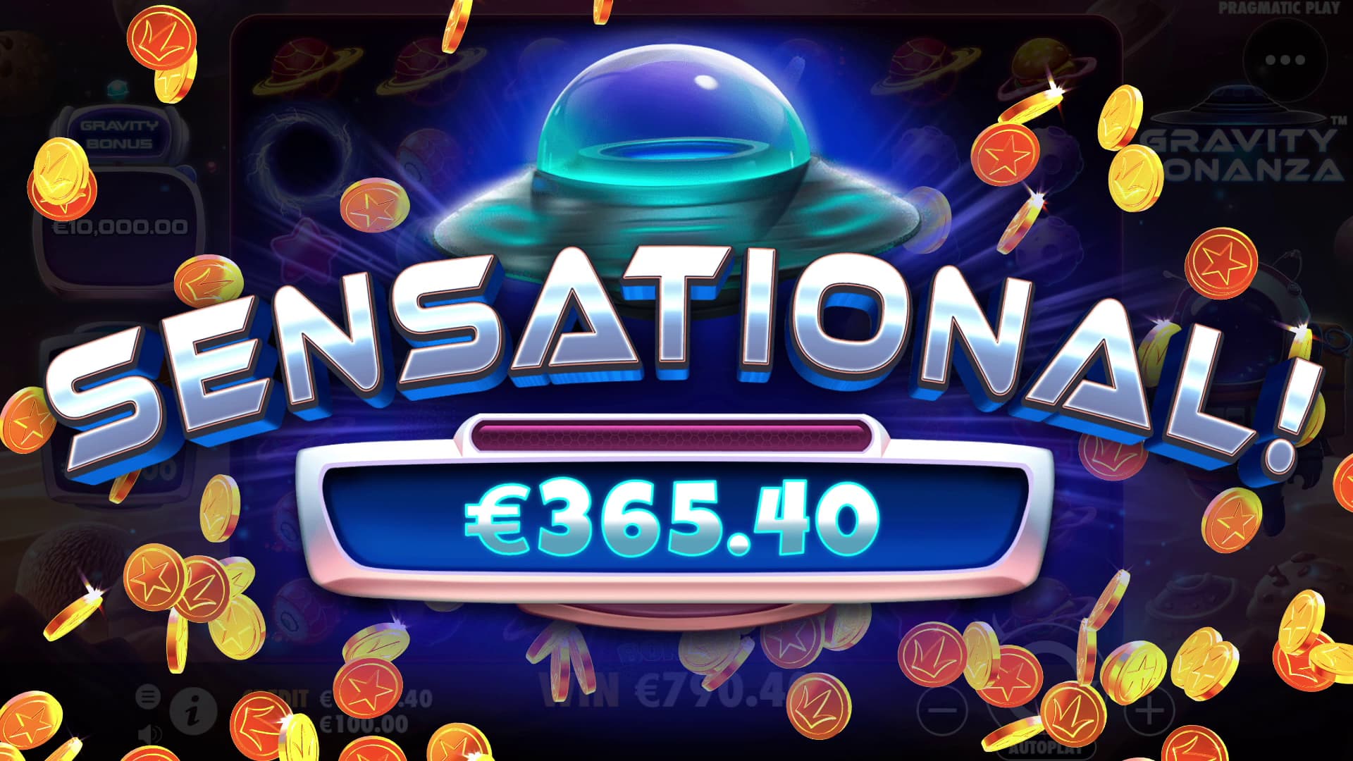 The Big Win Screen - Gravity Bonanza slot game