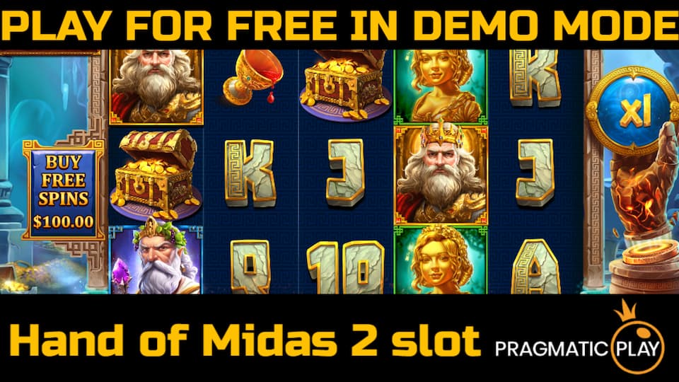 Hand of Midas 2 slot game by Pragmatic Play. Play for free in demo mode.