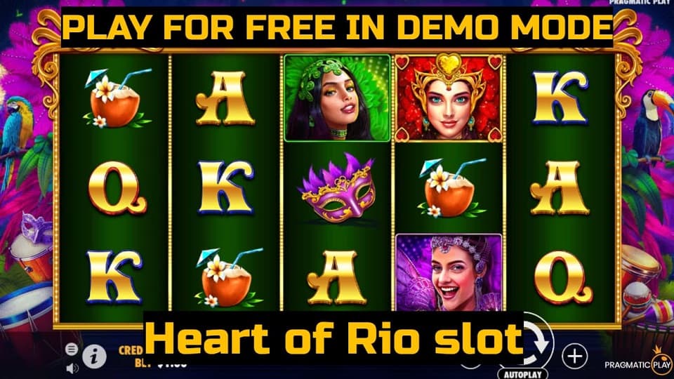 Heart of Rio slot game by Pragmatic Play. Play for free in demo mode.