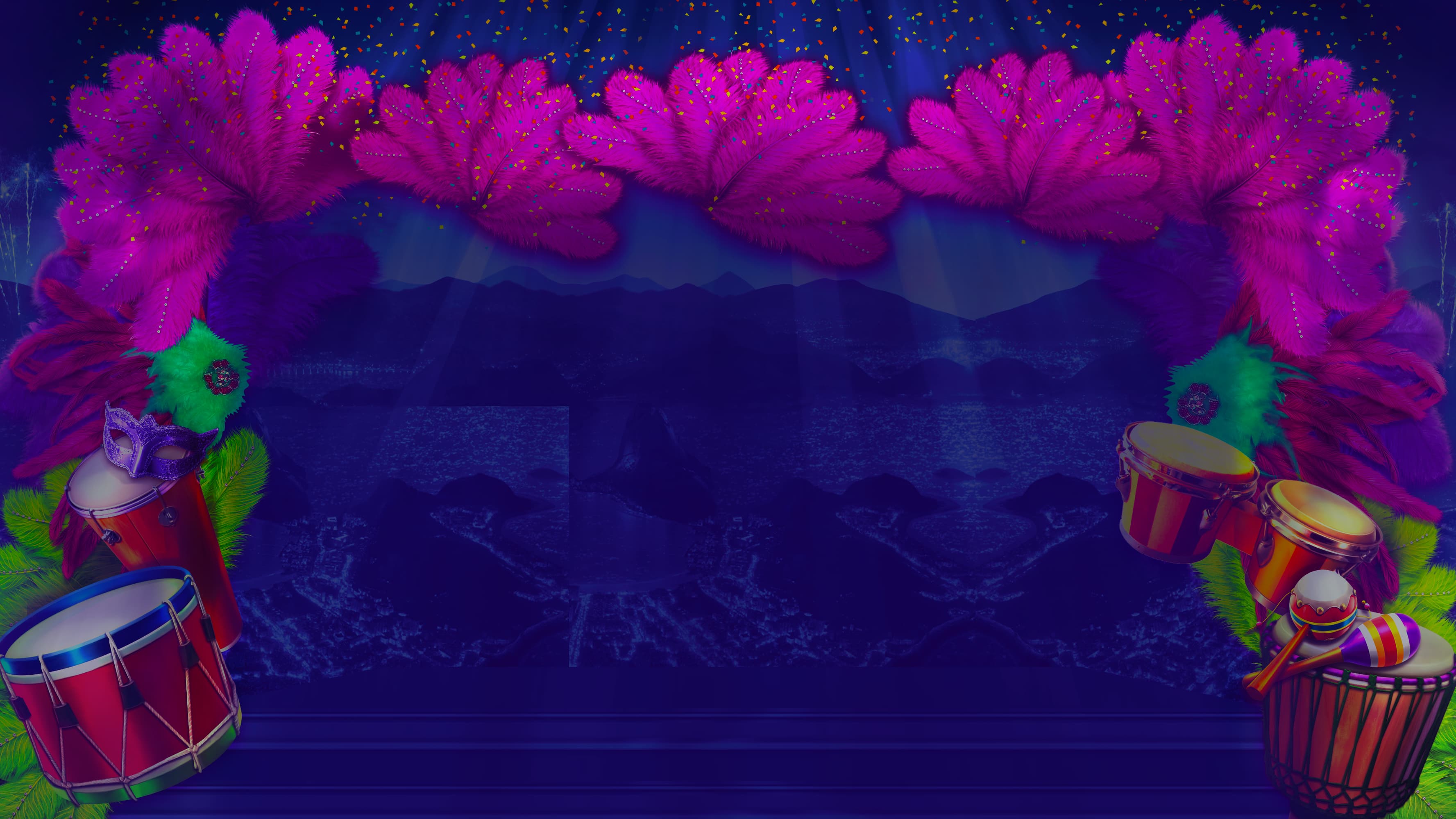 The starting background in the Heart of Rio slot game