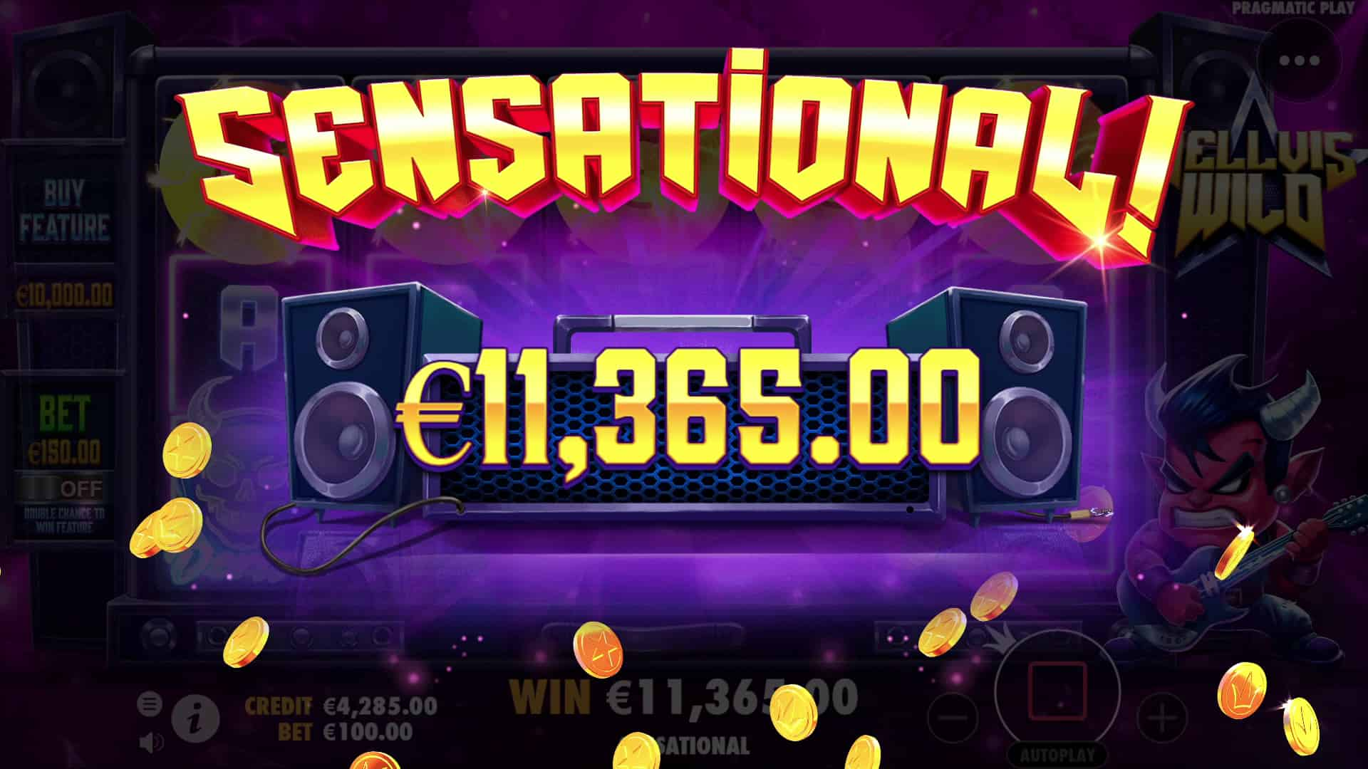 Sensational Win Screen - Hellvis Wild slot game