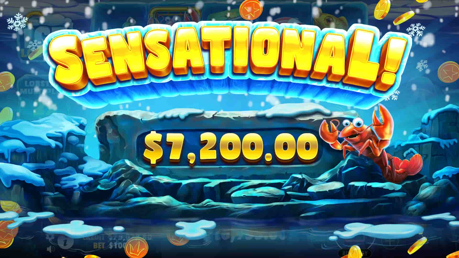 Sensational Win Screen - Ice Lobster slot game