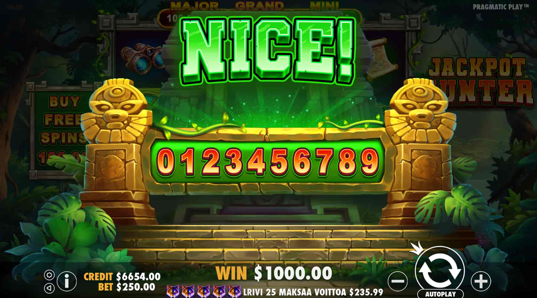 Nice Win Screen - Jackpot Hunter slot game