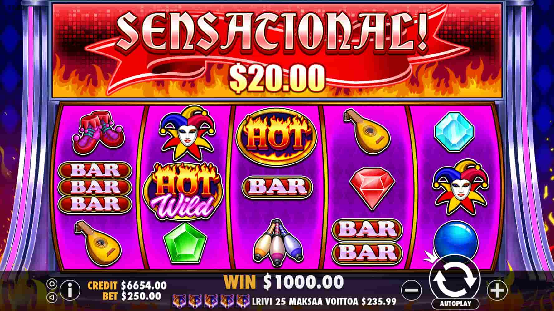 Sensational Win Screen - Joker’s Jewels Hot slot game