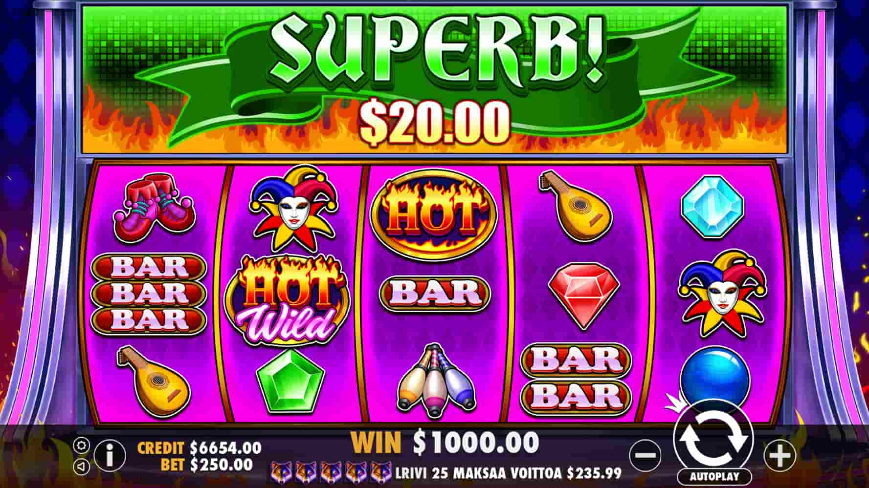 Superb Win Screen - Joker’s Jewels Hot slot game