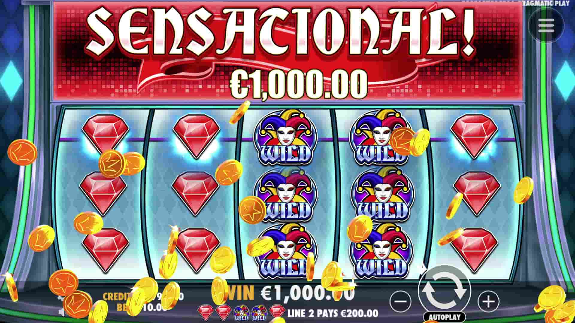 Sensational Win Screen - Joker's Jewels Wild slot game