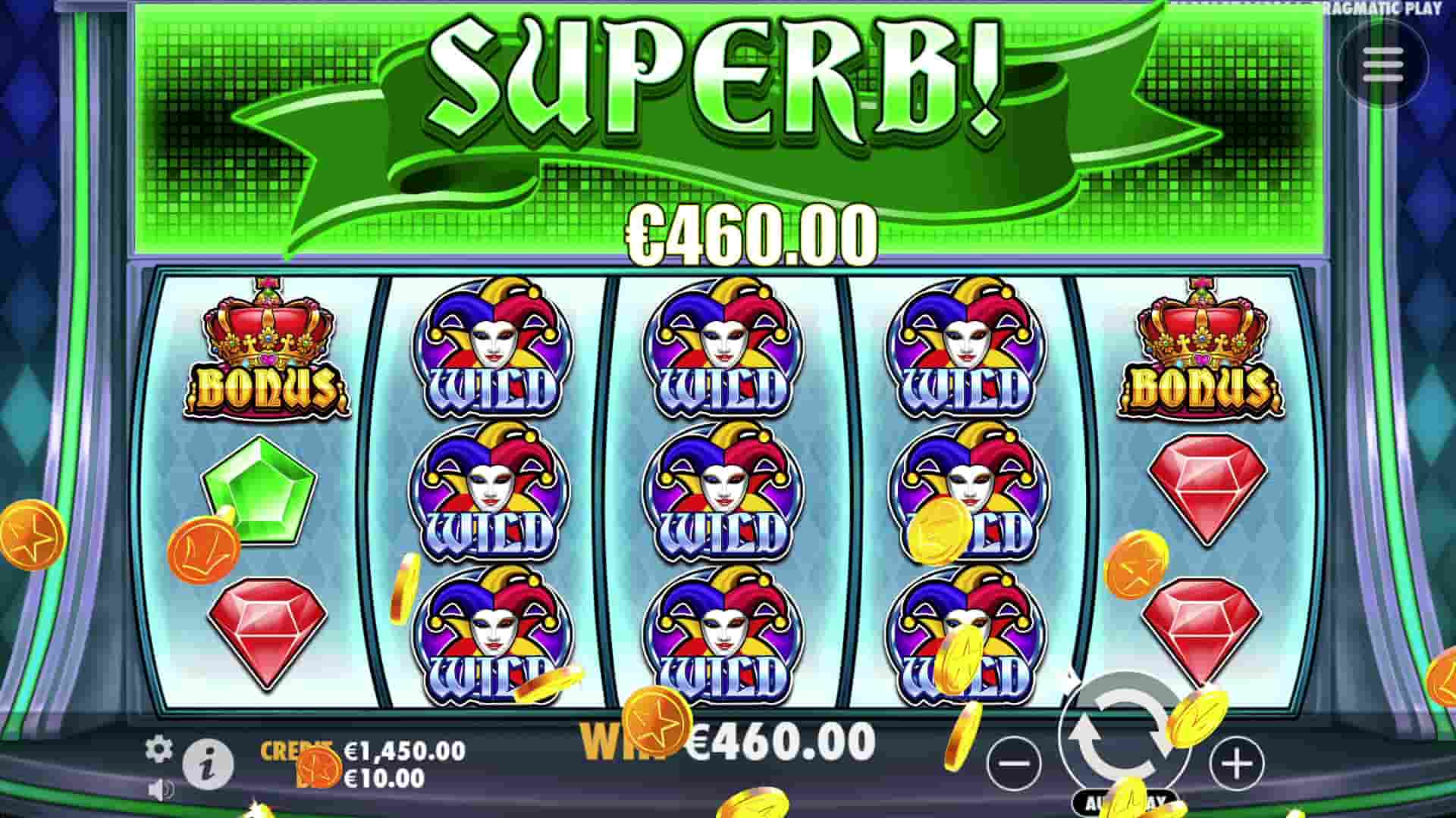 Superb Win Screen - Joker's Jewels Wild slot game