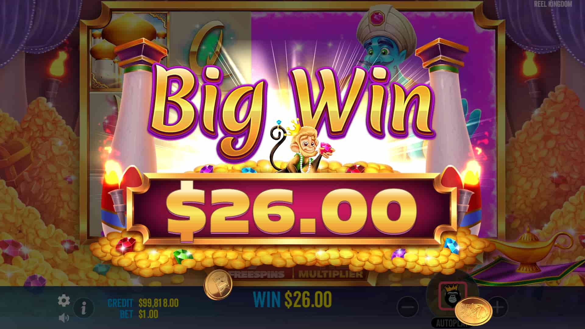 Big Win Screen - Lamp Of Infinity slot game