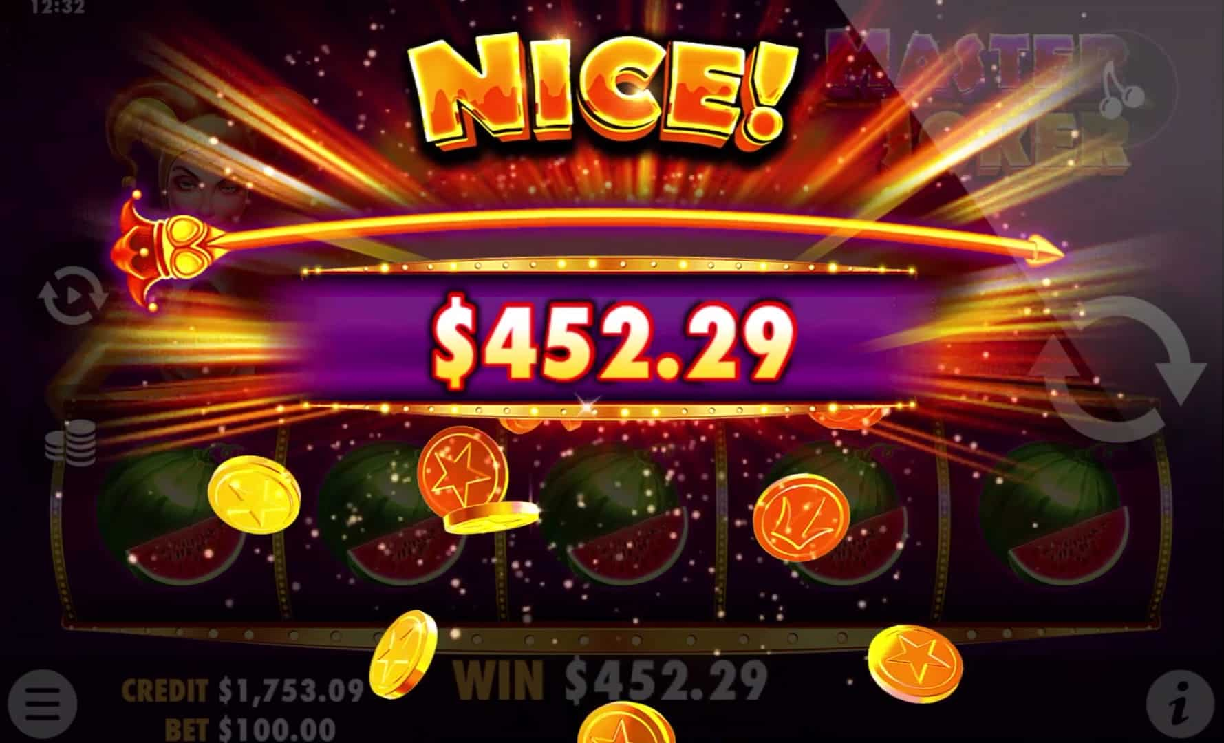 Nice Win Screen - Master Joker slot game