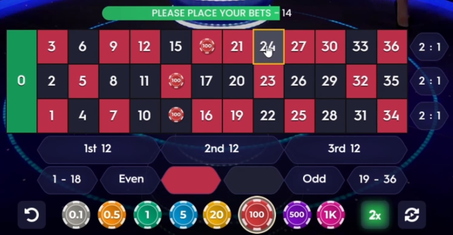 Placing Your Bets - Mega Roulette live game show