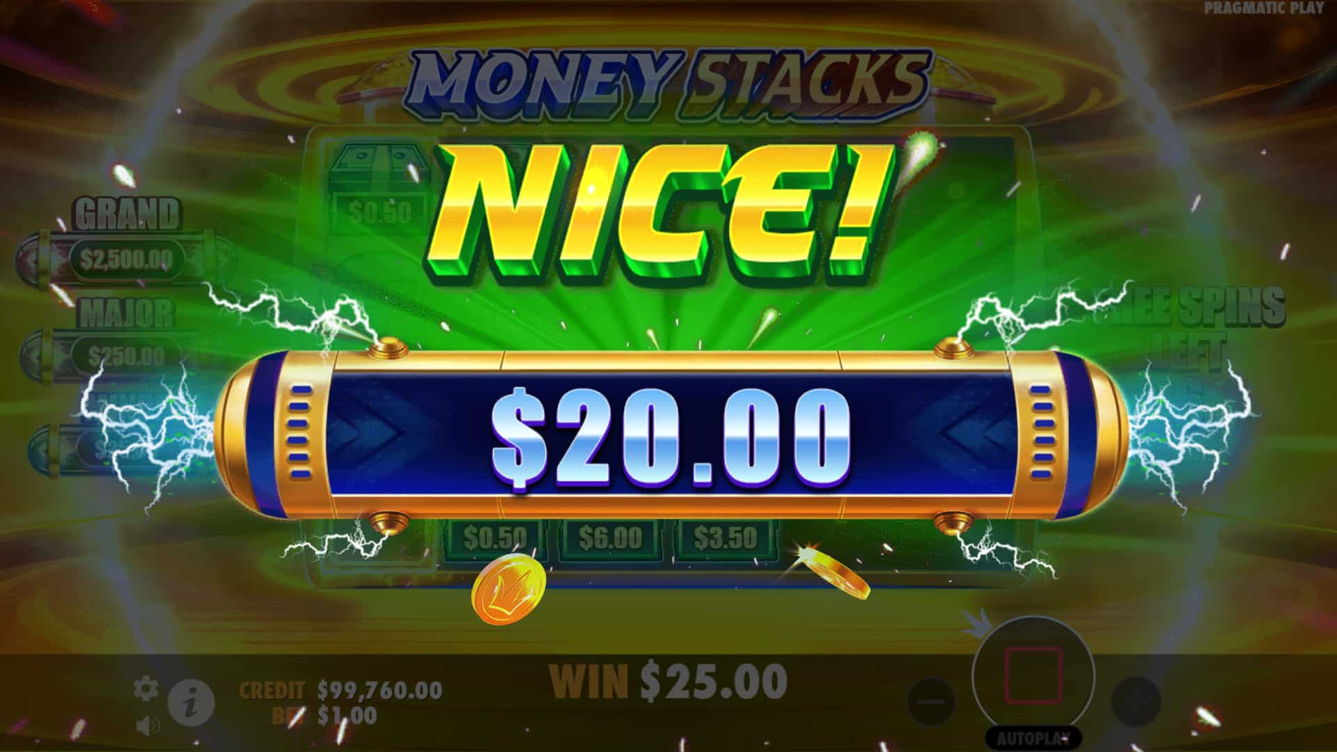 Nice Win Screen - Money Stacks slot game