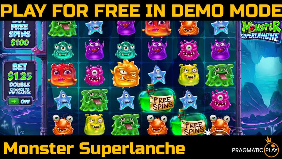 Monster Superlanche slot game by Pragmatic Play. Play for free in demo mode.