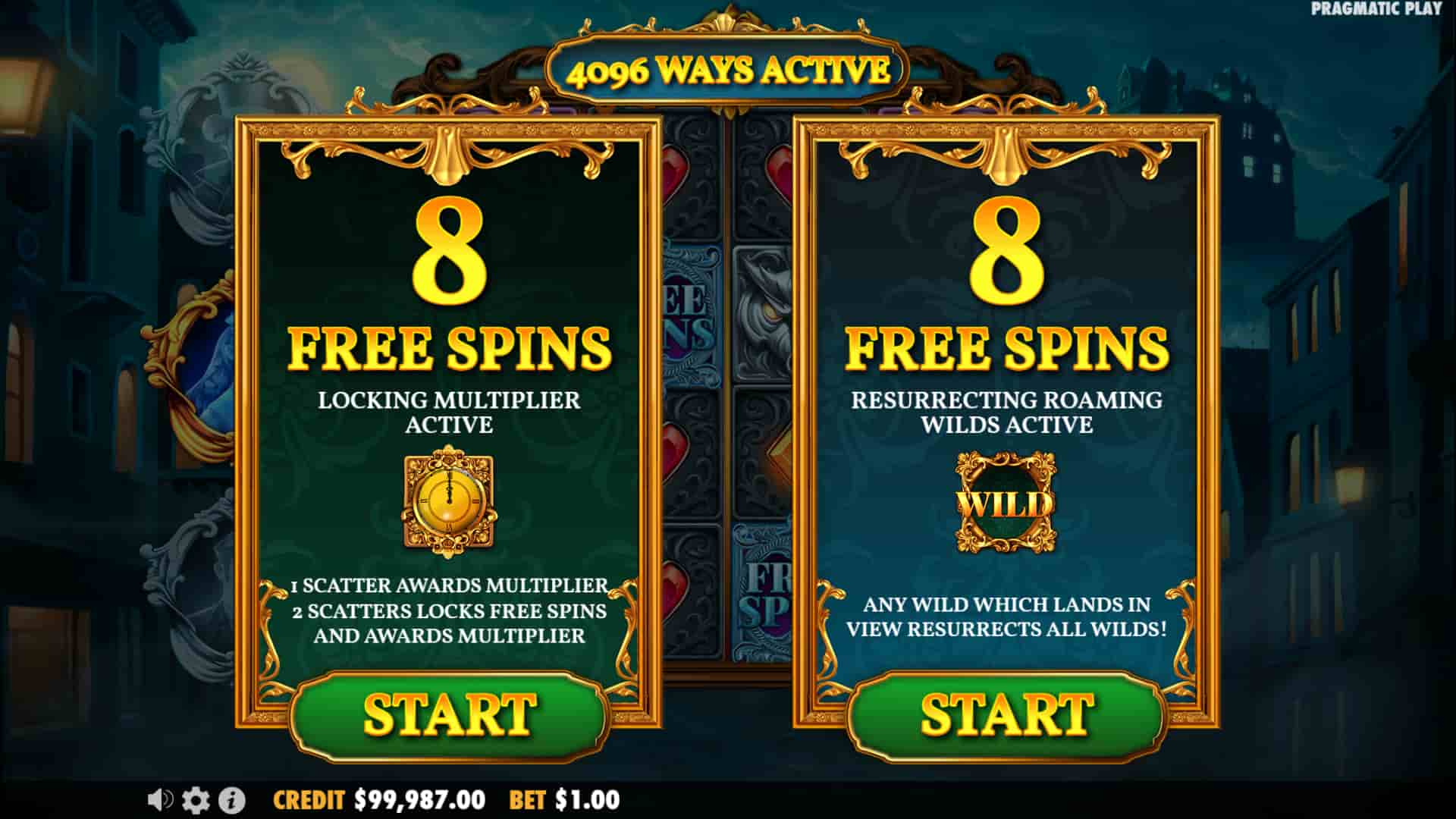 Bonus Game Selection Screen - Mysterious slot game