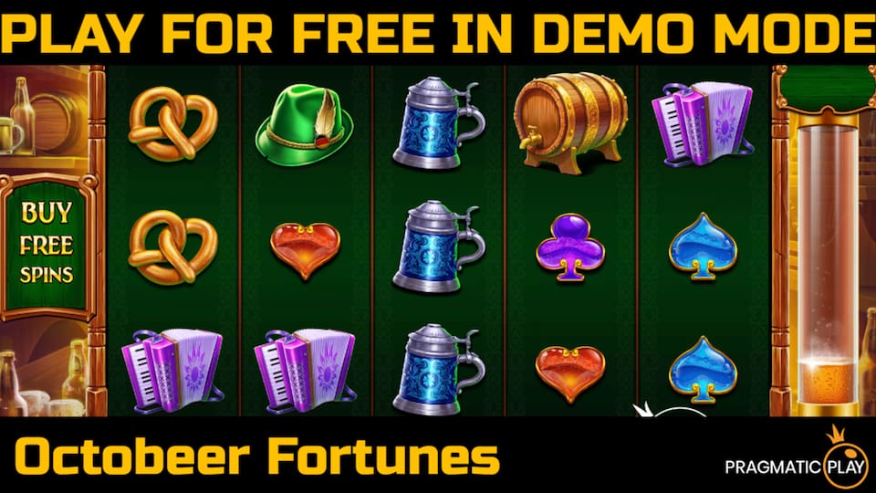 Octobeer Fortunes slot game by Pragmatic Play. Play for free in demo mode.