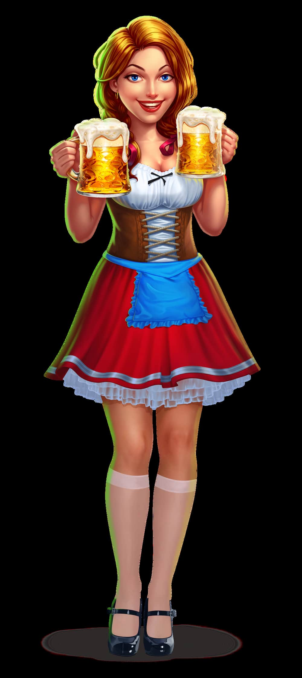 The `Wild` Tavern Girl, mascot of the Octobeer Fortunes slot game