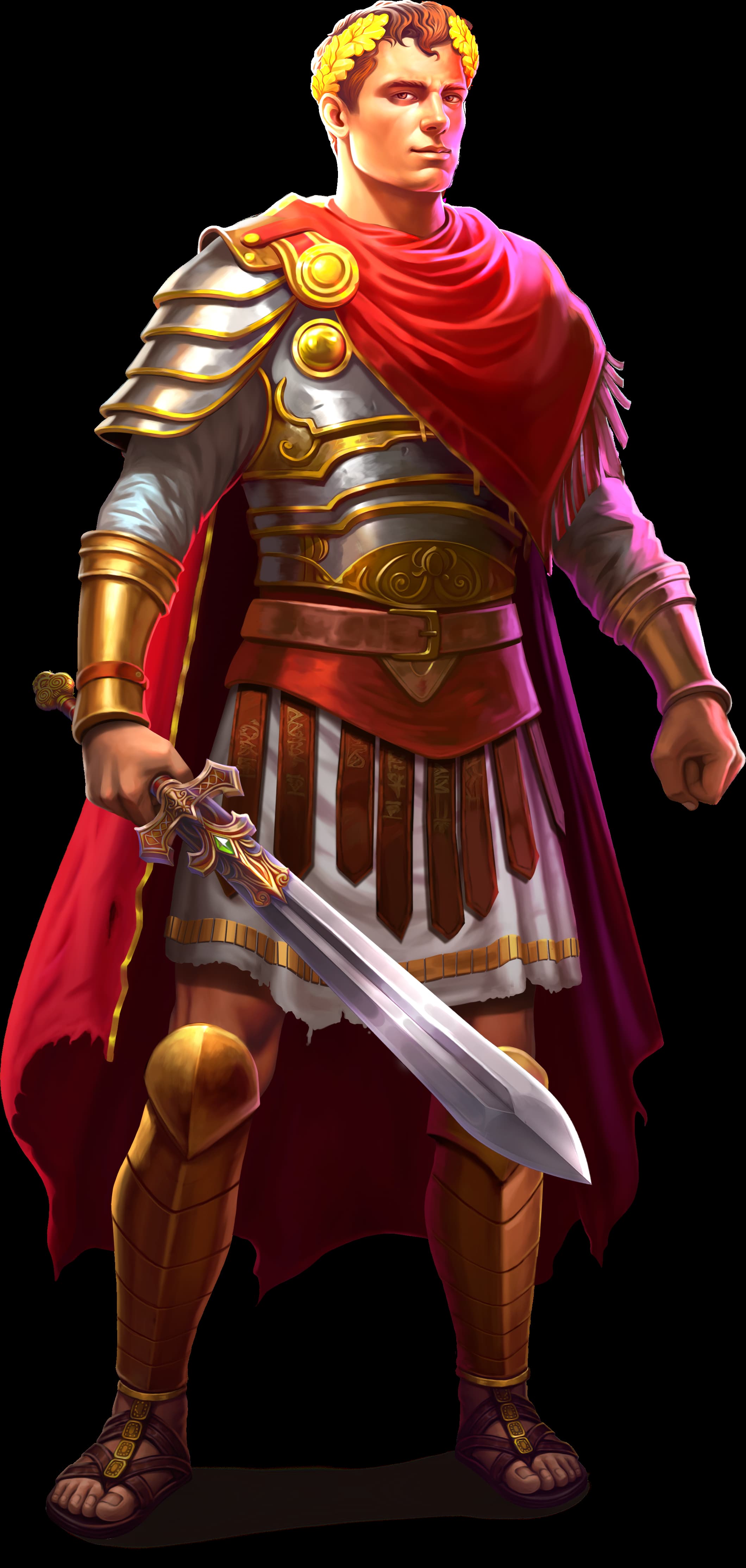 One of the characters of the Pompeii Megareels Megaways slot game