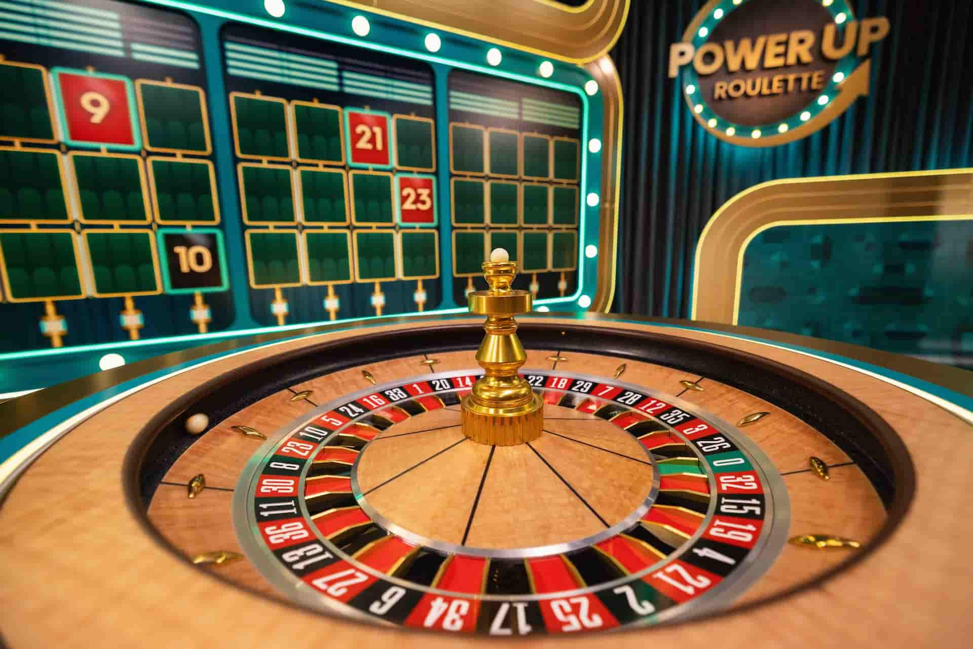 A Close-Up Imgae of the Wheel - PowerUP Roulette live game show