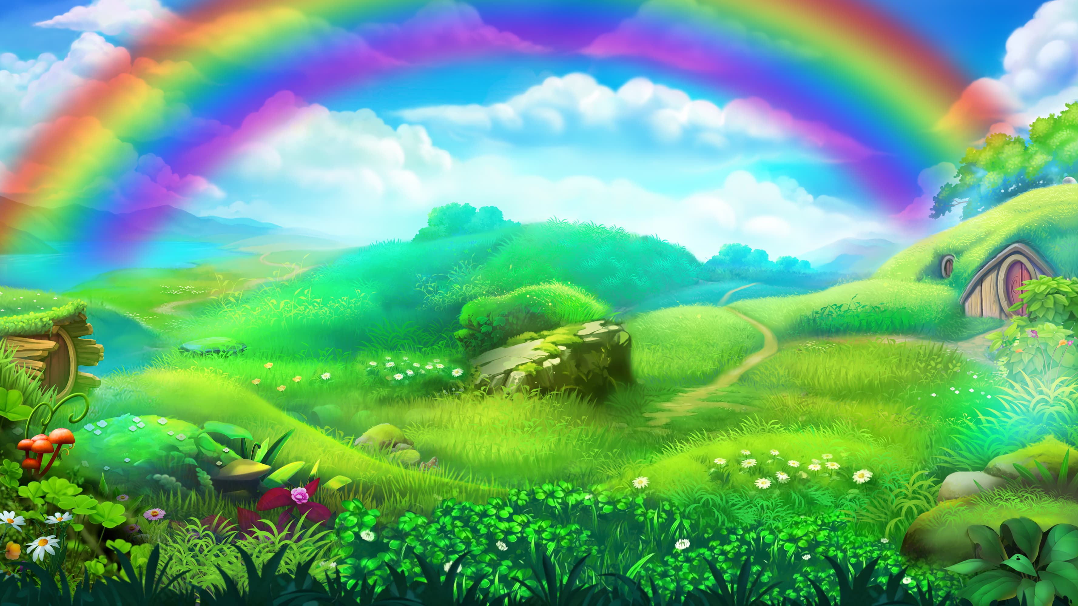 The colorful scenery - Rainbow Reels slot game