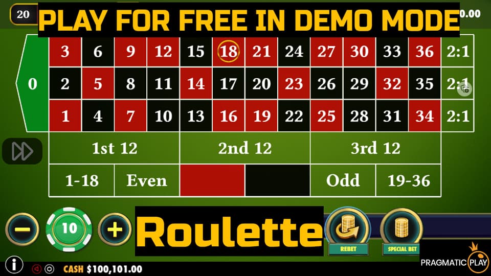 Roulette game by Pragmatic Play. Play for free in demo mode.