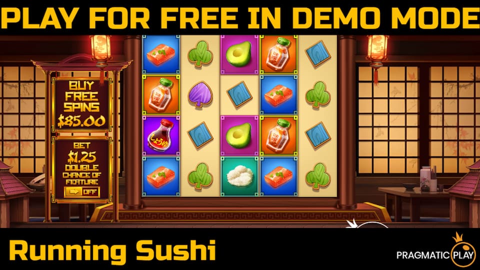 Running Sushi slot game by Pragmatic Play. Play for free in demo mode.