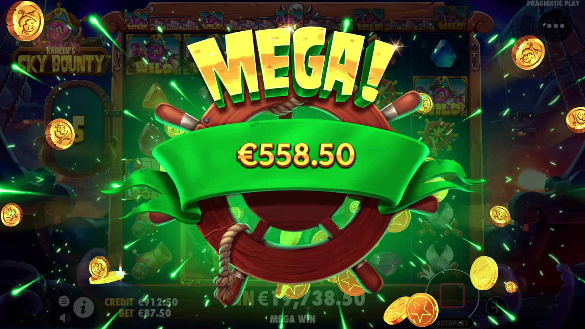 Mega Win Screen - Sky Bounty slot game