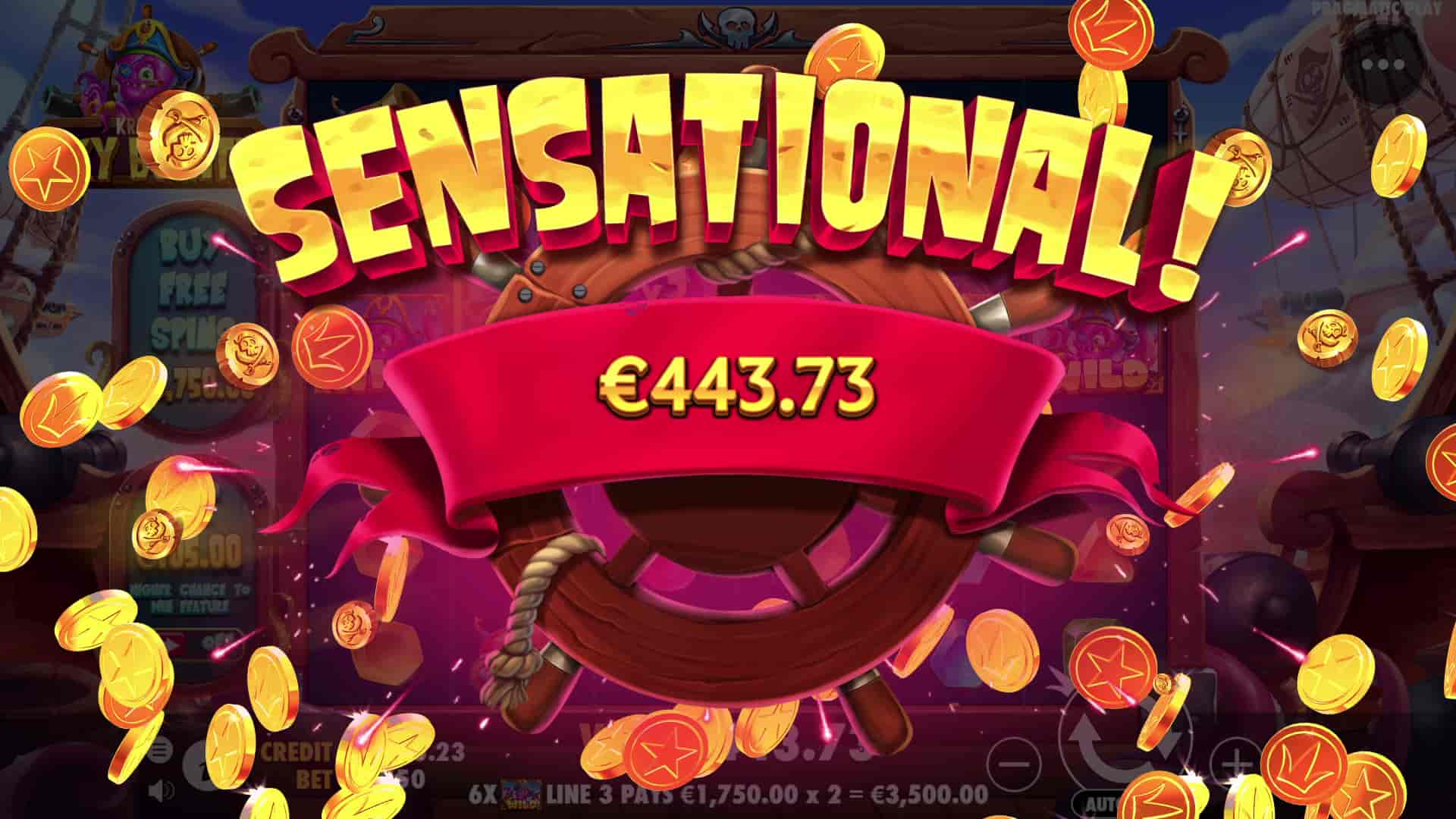 Sensational Win Screen - Sky Bounty slot game