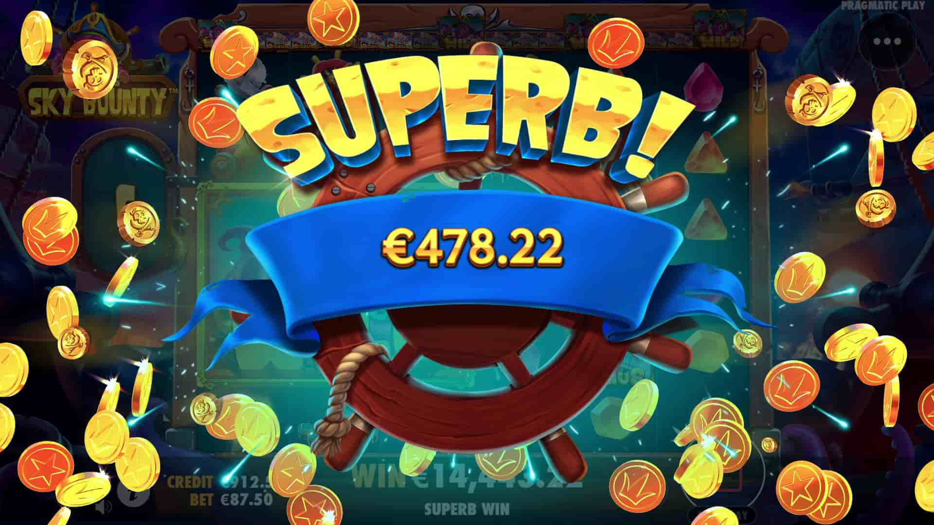 Superb Win Screen - Sky Bounty slot game