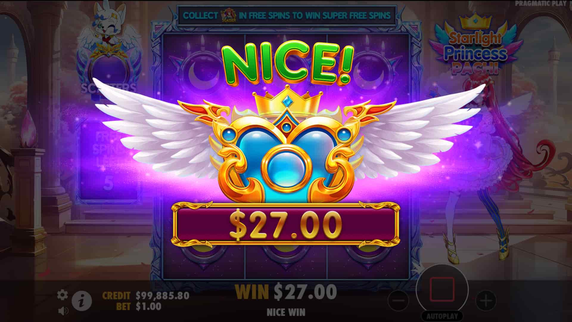 Nice Win Screen - Starlight Princess Pachi slot game