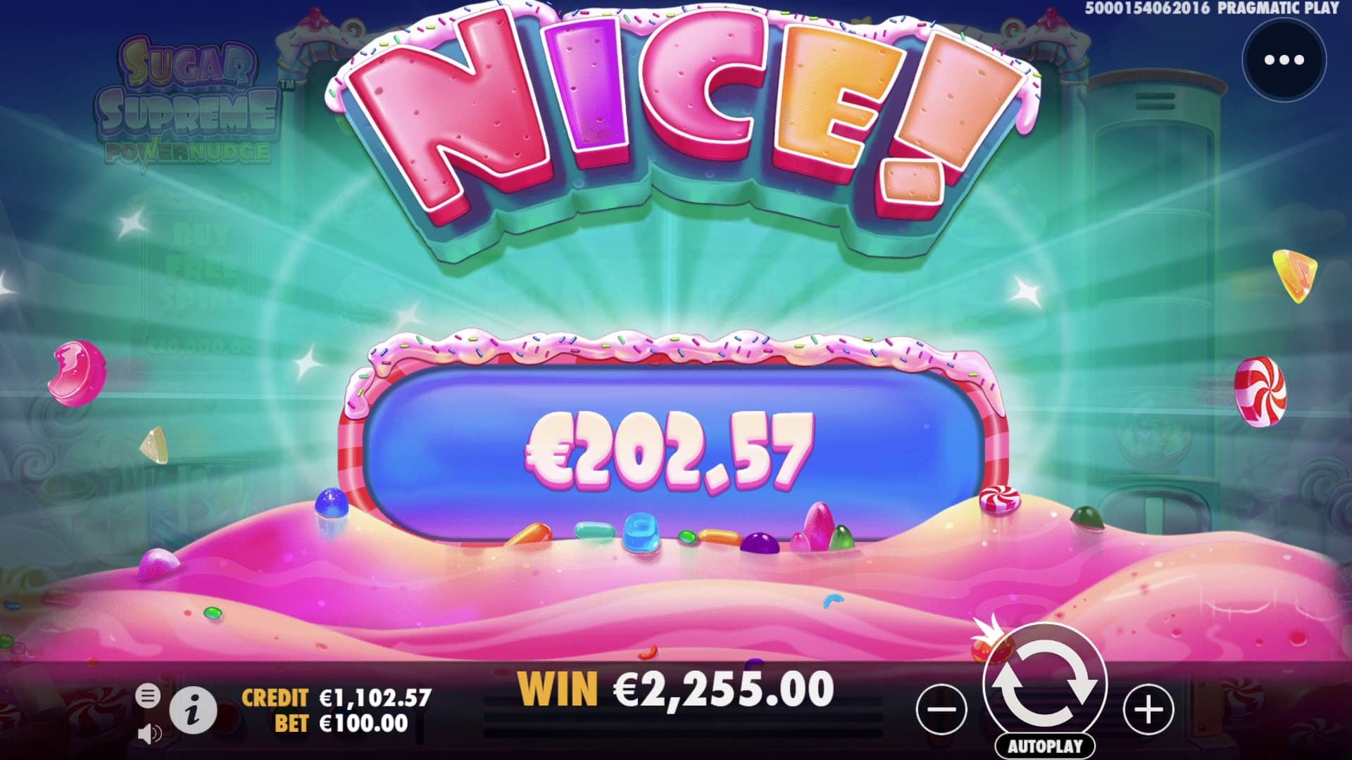 Nice Win screen - Sugar Supreme Powernudge slot game