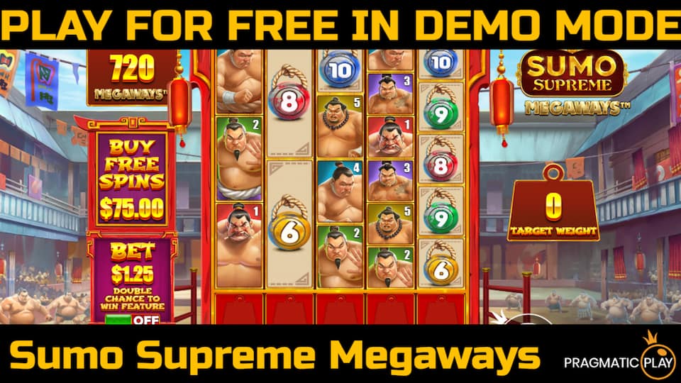 Sumo Supreme Megaways slot game by Pragmatic Play. Play for free in demo mode.