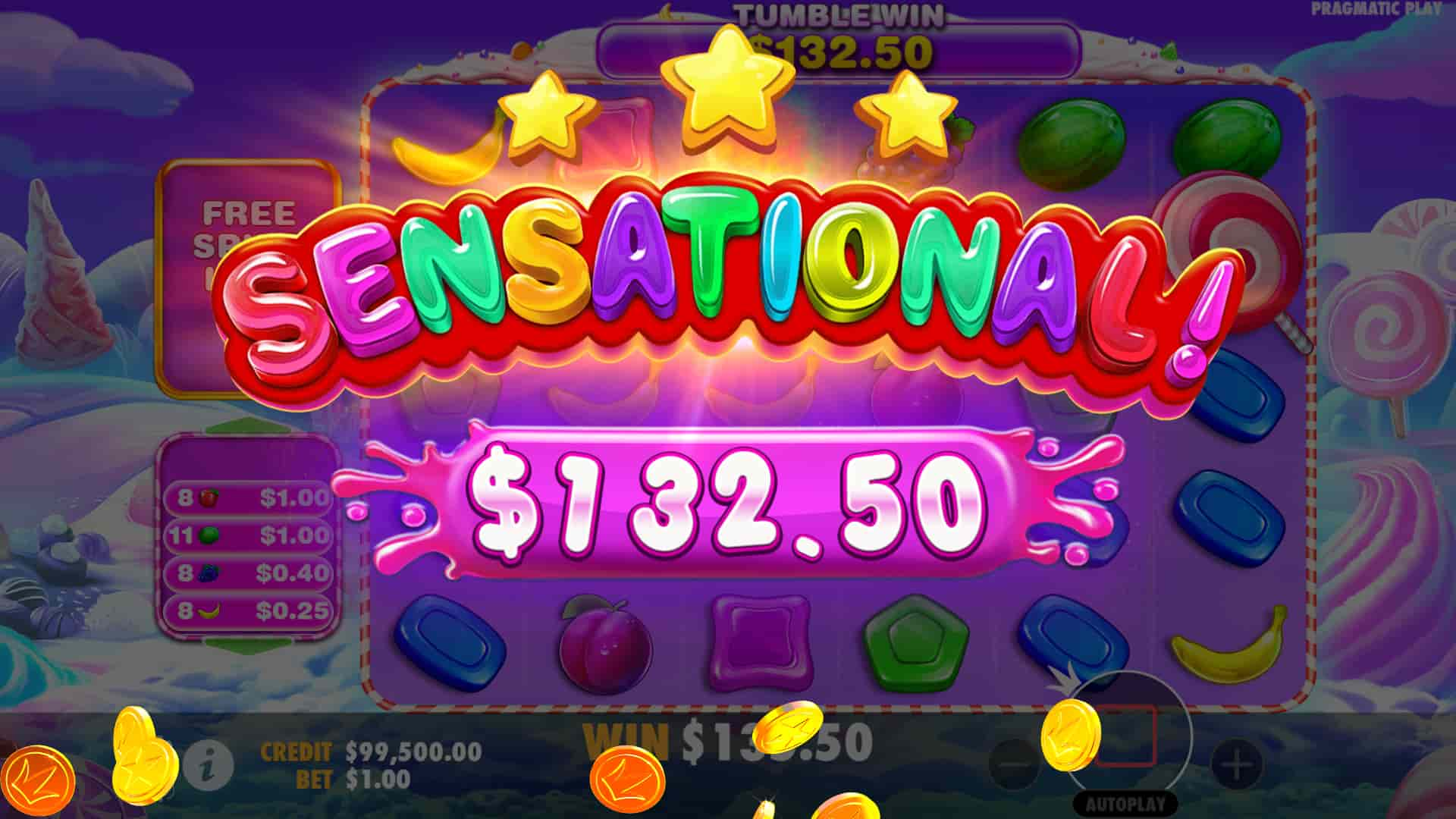 Win Screen - Sweet Bonanza 1000 slot game