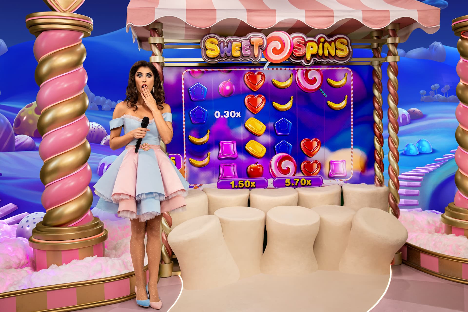 Sweet Spins Minigame - Sweet Bonanza CandyLand live game show