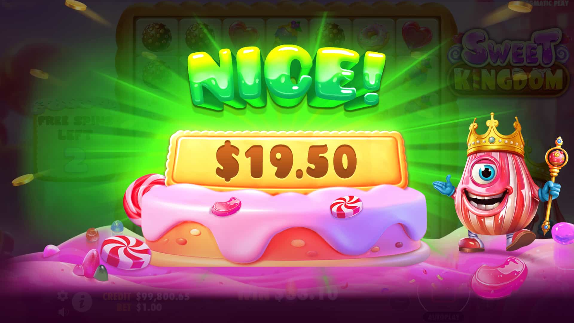 Nice Win Screen - Sweet Kingdom slot game