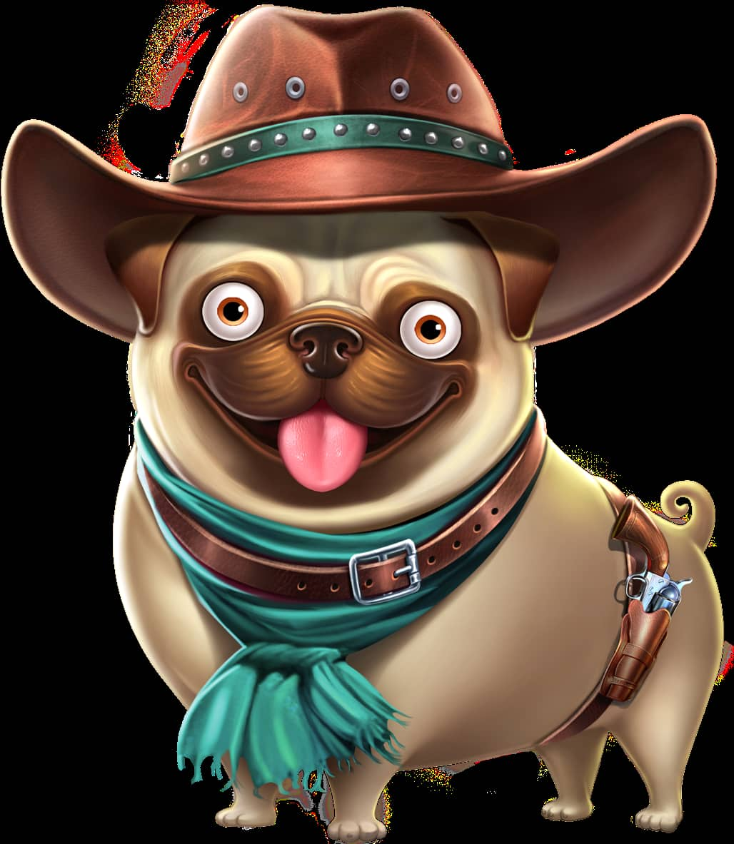 Cowboy Pug, another character of The Dog House – Dog or Alive slot game