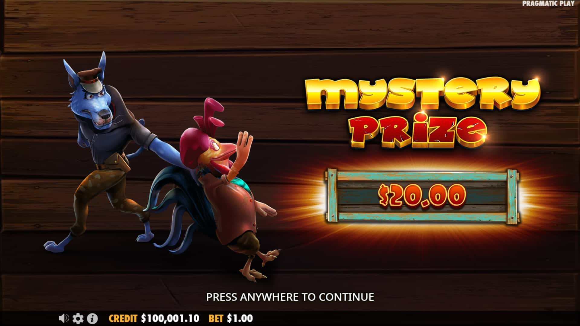 Mystery Prize Win Screen - The Great Chicken Escape slot game