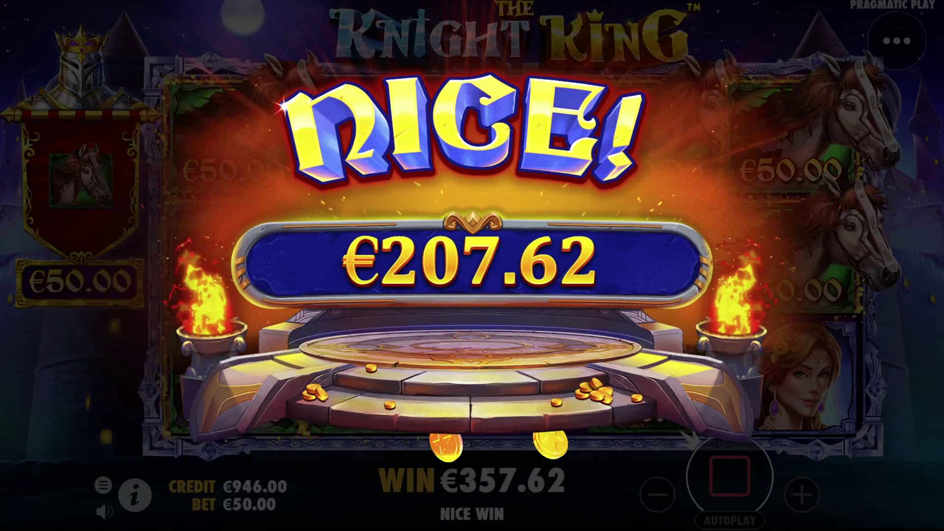 Nice Win Screen - The Knight King slot game