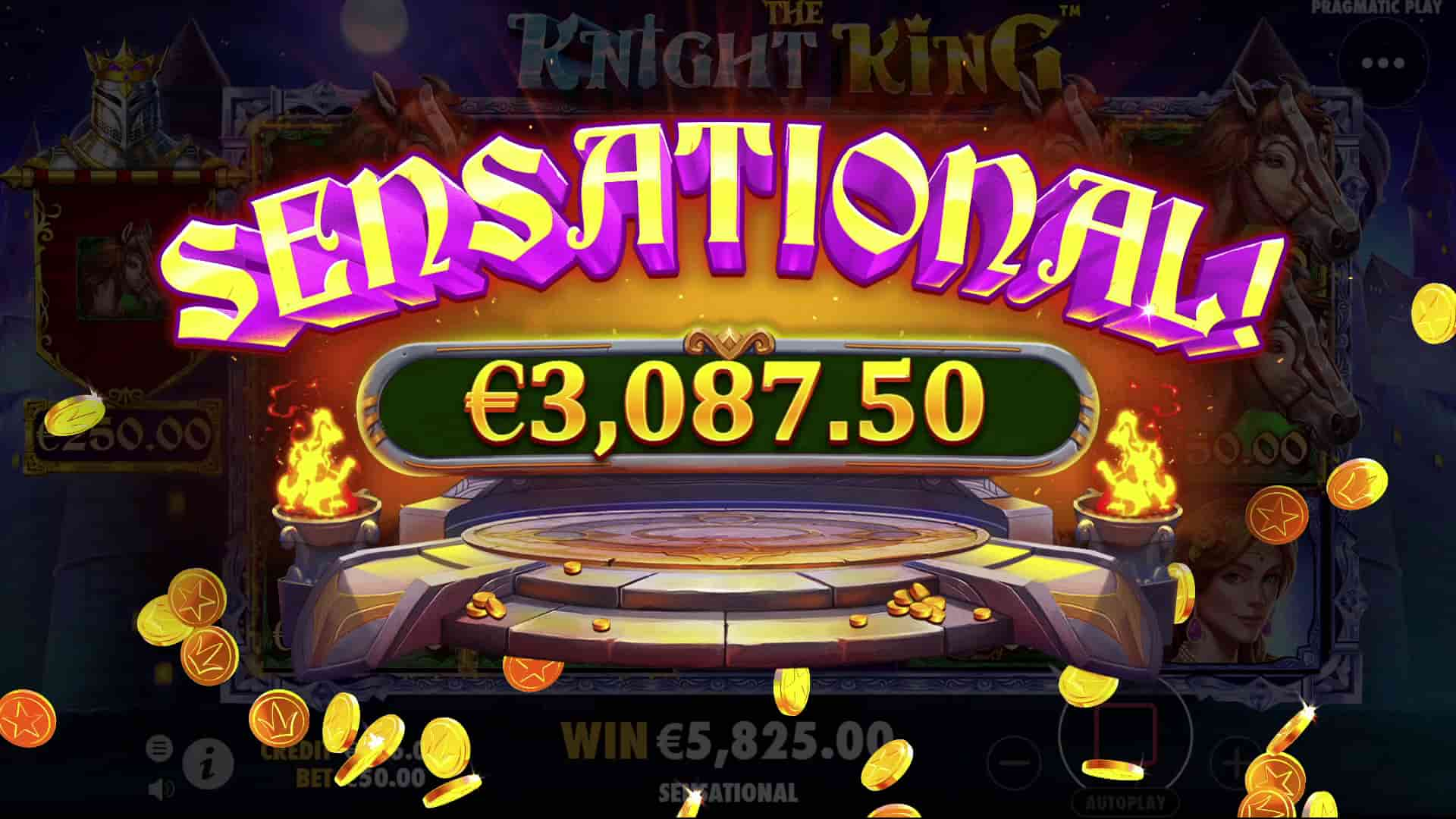 Sensational Win Screen - The Knight King slot game