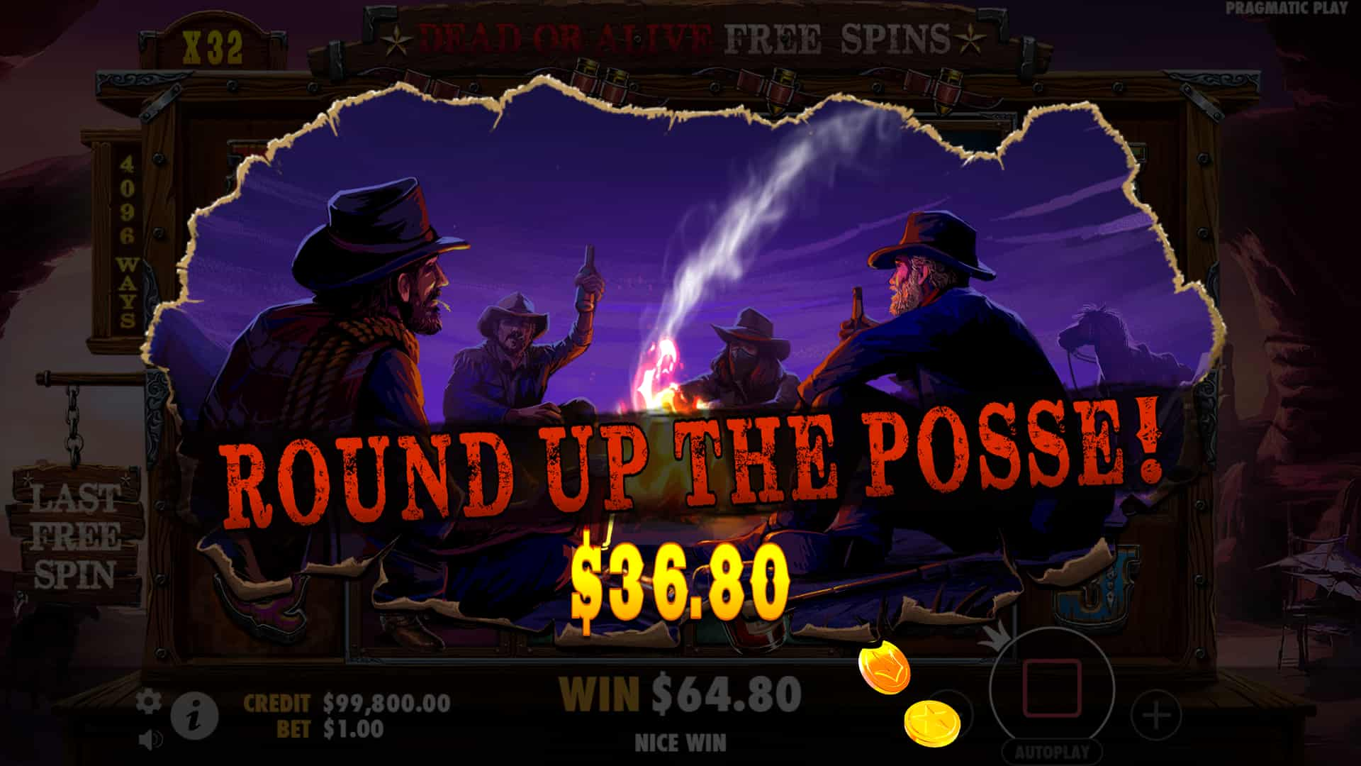 Nice Win Screen - The Wild Gang slot game