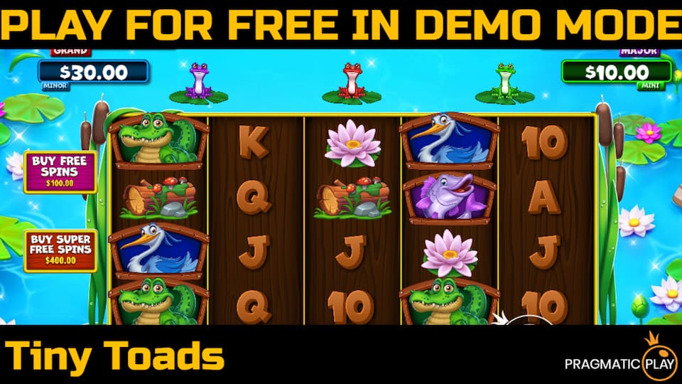 Tiny Toads slot game by Pragmatic Play. Play for free in demo mode.