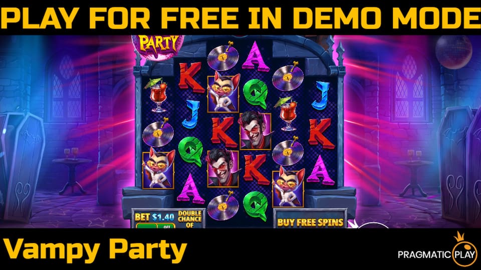 Vampy Party slot game by Pragmatic Play. Play for free in demo mode.