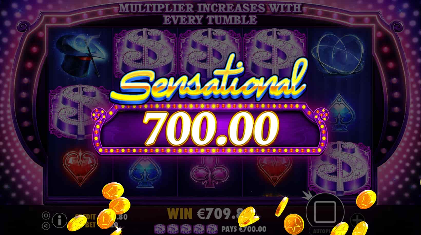 Sensational Win Screen - Vegas Magic slot game