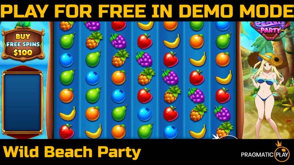 Wild Beach Party slot game by Pragmatic Play. Play for free in demo mode.